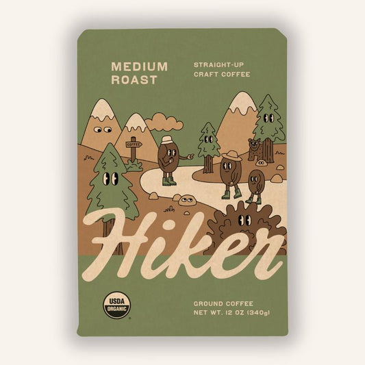 Medium Roast - 12Oz - Hiker Coffee - Mycotoxin (Mold) Free - USDA Organic - 3Rd Party Tested for Heavy Metals, Pesticides, and Mycotoxins