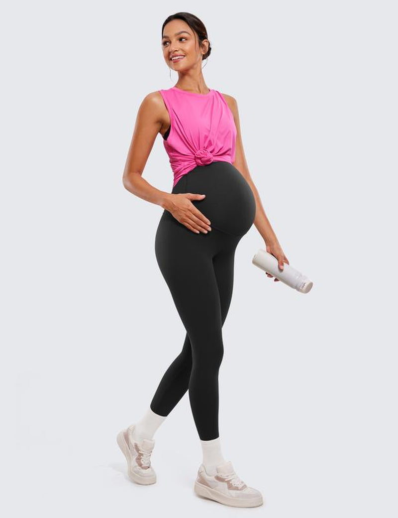 CRZ YOGA Womens Butterluxe Maternity Leggings over the Belly 28" - Workout Activewear Yoga Pregnancy Pants Buttery Soft