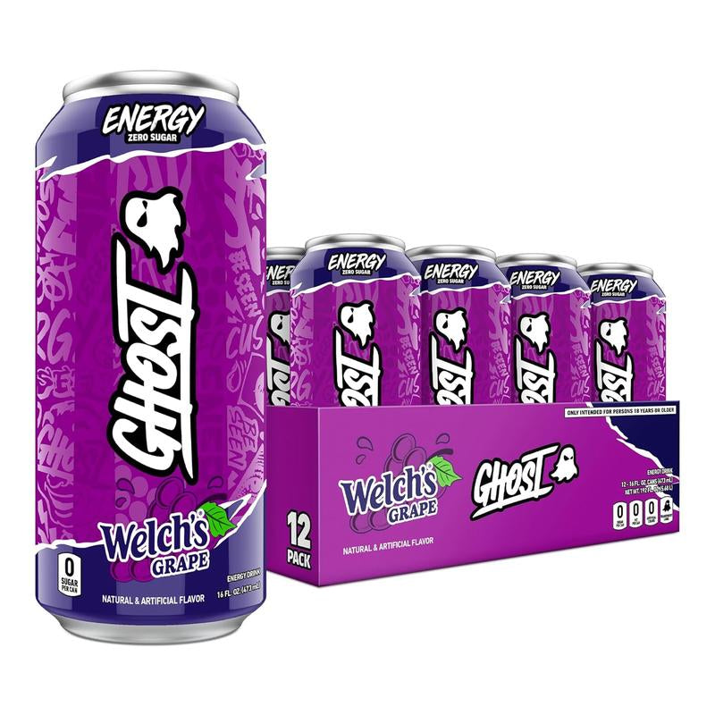 GHOST ENERGY DRINKS - 16Oz Cans - Energy & Focus & No Artificial Colors - 200Mg of Natural Caffeine, L-Carnitine & Taurine - Gluten-Free & Vegan