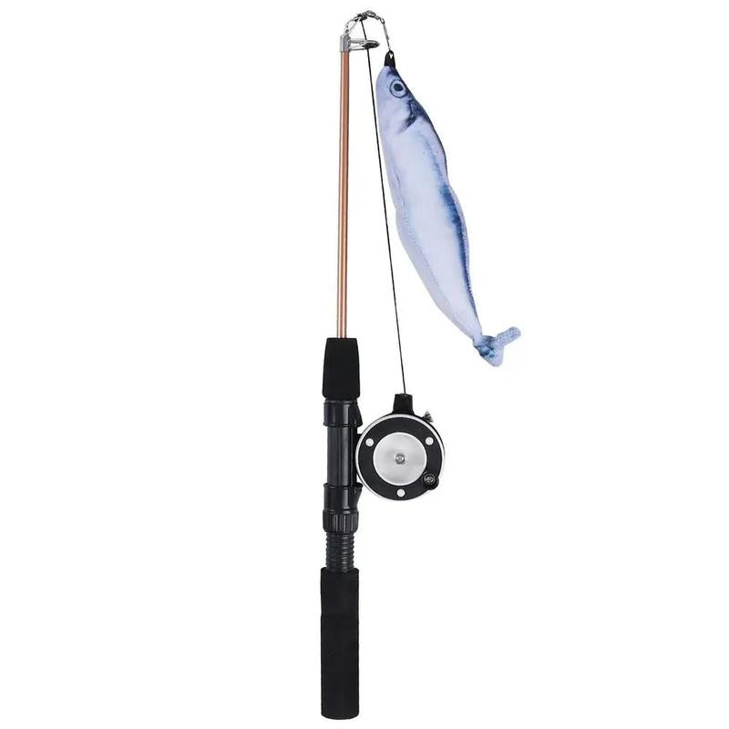 Retractable Cat Toy Fishing Pole for Indoor and Outdoor Play