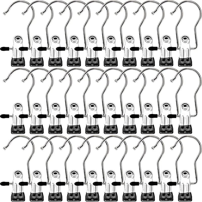 100 Pack Laundry Hooks, Clothes Pins and Hanging Clips Heavy Duty Hangers for Closet, Travel, Pants, Skirts,Socks, Handbags,Wardrobe Organizer