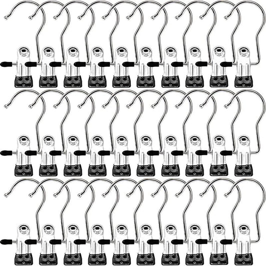 100 Pack Laundry Hooks, Clothes Pins and Hanging Clips Heavy Duty Hangers for Closet, Travel, Pants, Skirts,Socks, Handbags,Wardrobe Organizer