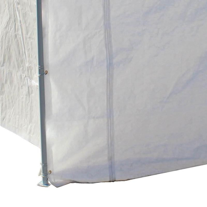 Caravan Canopy Domain Car Port Tent Sidewalls W/ Straps, White (Sidewalls Only)