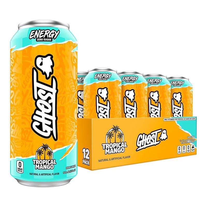 GHOST ENERGY DRINKS - 16Oz Cans - Energy & Focus & No Artificial Colors - 200Mg of Natural Caffeine, L-Carnitine & Taurine - Gluten-Free & Vegan