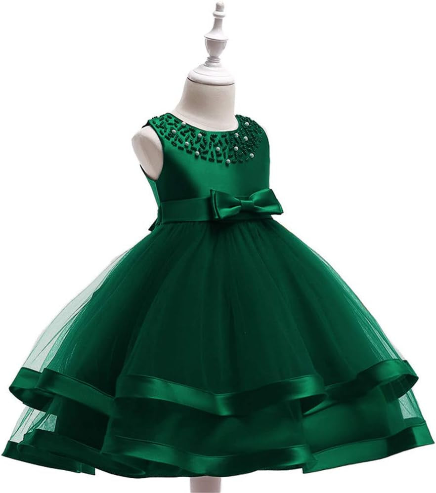 6M-9T Kids Pageant Flower Girl Dress Little Girls Party Wedding Formal Dresses