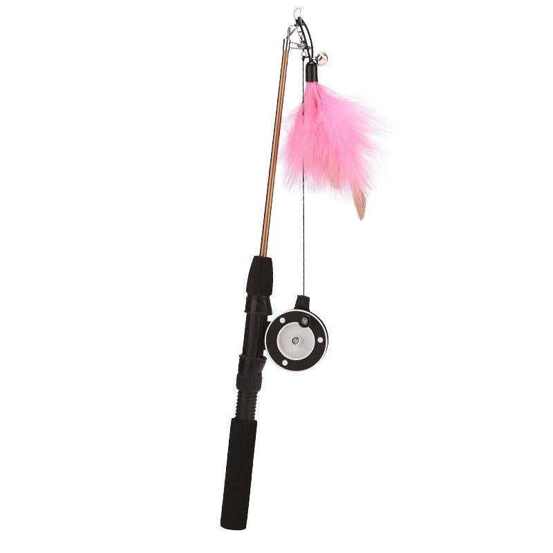 Retractable Cat Toy Fishing Pole for Indoor and Outdoor Play